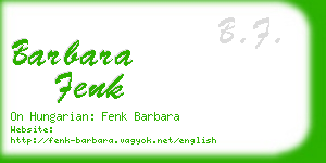 barbara fenk business card